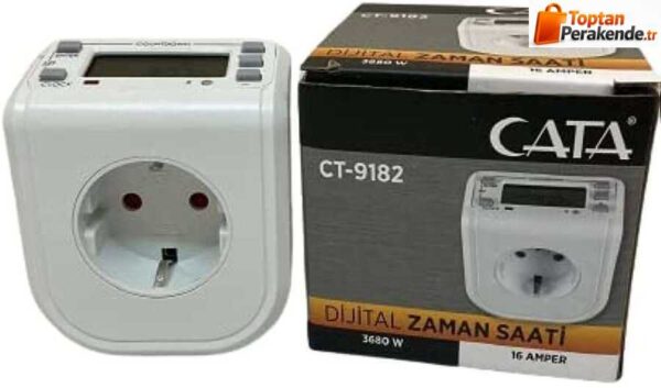 Cata CT-9182 Zaman Ayarlı Dijital Saatli Priz